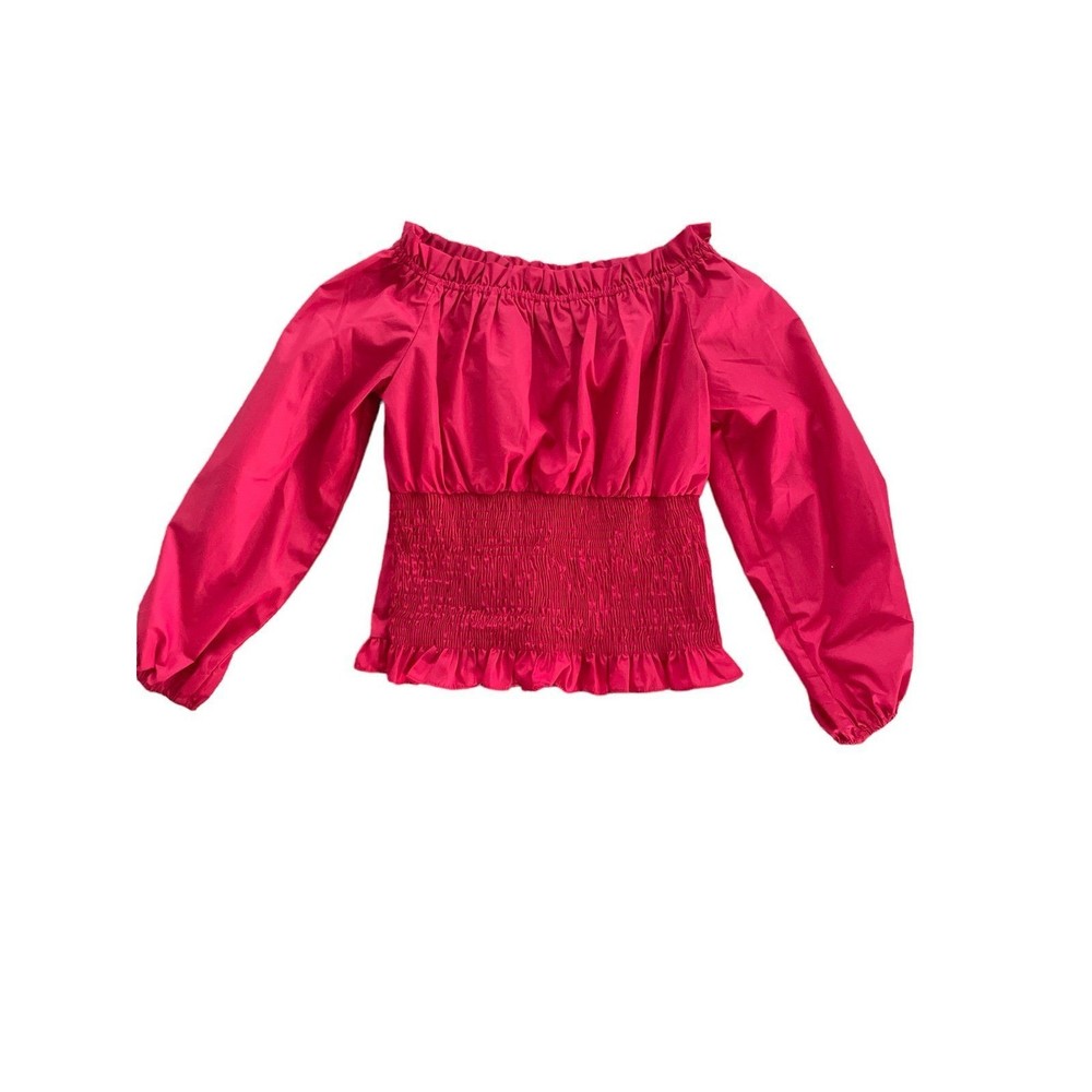 Scarlet Darkness Renaissance Corset Style Full Sleeve Ruffled Neck Red Top M - Picture 2 of 9
